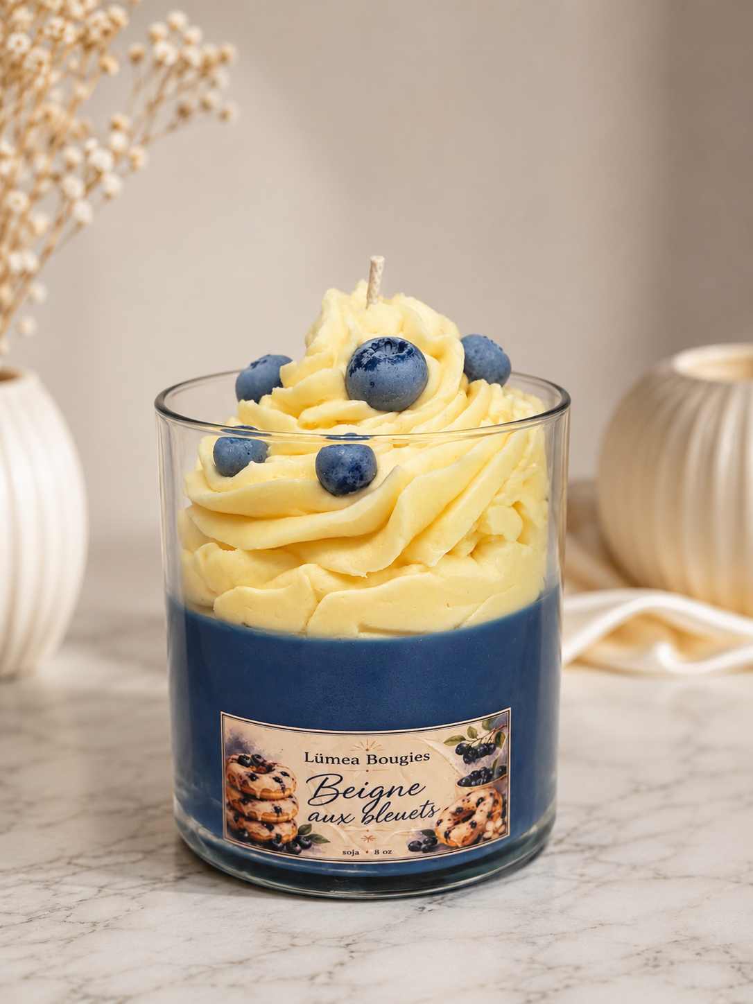 Chandelle gourmande Cupcake aux Petits Fruits à la cire de soja fabriquée au Québe